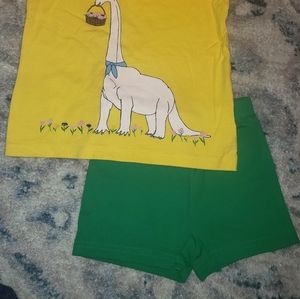 Hanna SET yellow DINO shirt/shorts girls 110/5